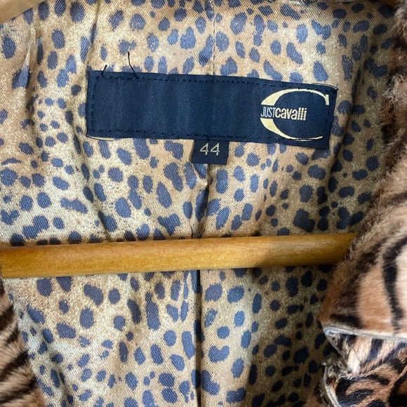 Vintage Roberto Cavalli Animal Print Leather Pony/calf Hair Y2K Coat Sz 44 M - Picture 11 of 15